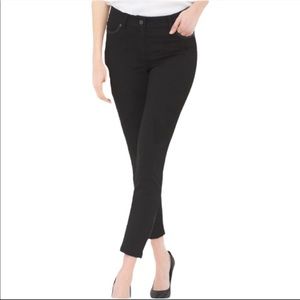 White House Black Market Pant Trouser Black Skinny Ankle Faux Leather Zipepr 6